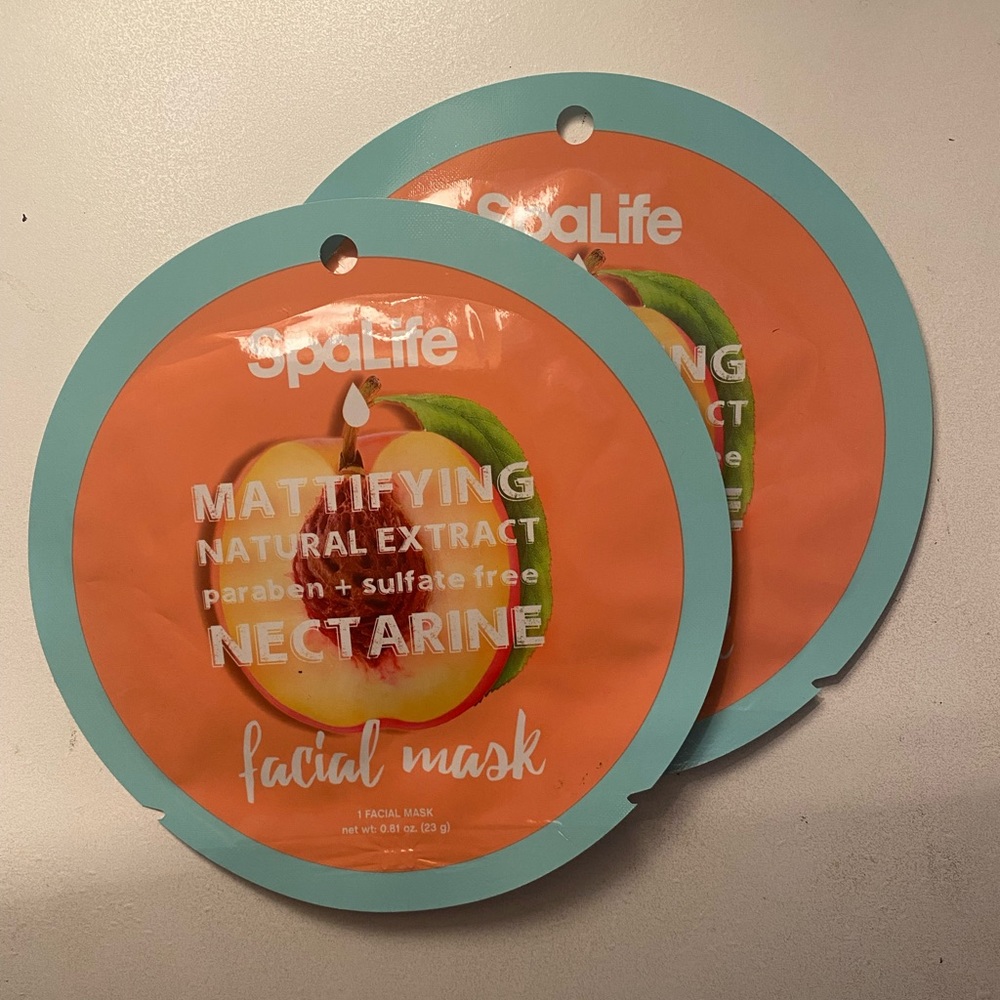 2 Spalife nectarine face sheet masks